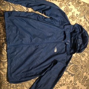 North Face rain jacket blue, new! Fits size L / XL